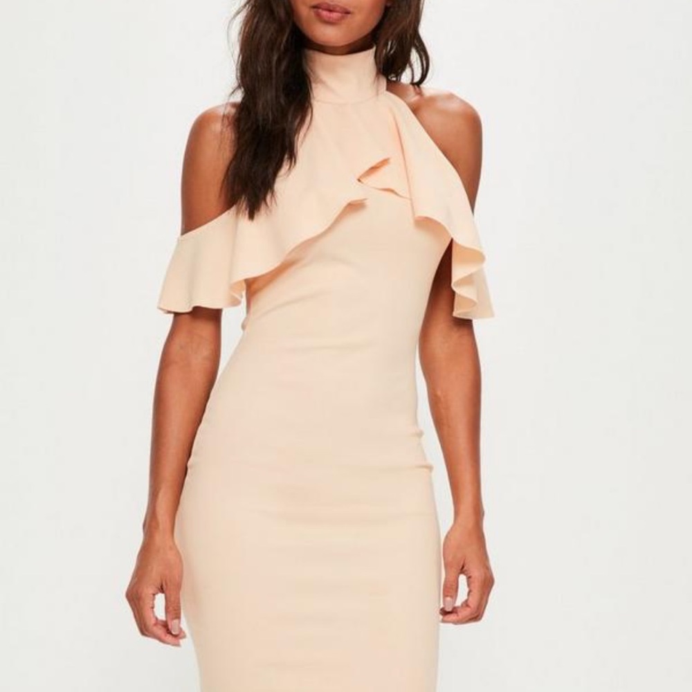 Missguided Midi Ruffle Dress size S